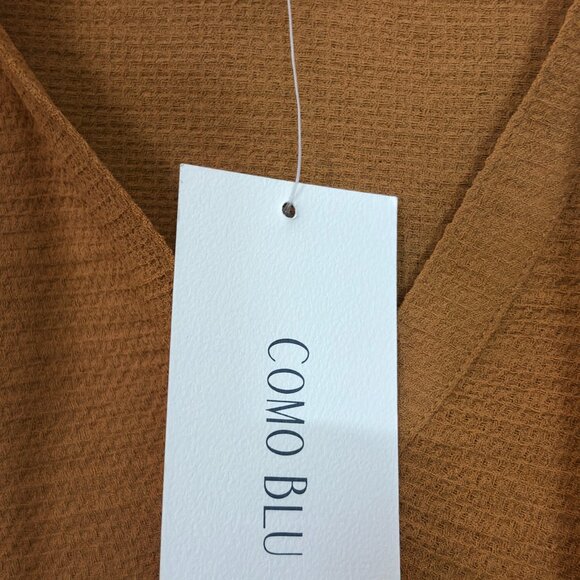 Como Blu Tie-Neck Peasant Blouse - Picture 4 of 14